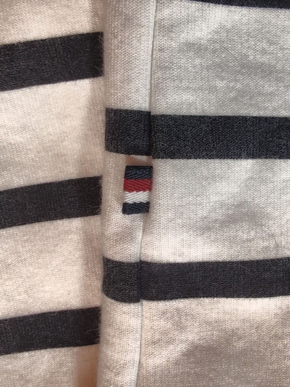 Tommy Hilfiger Striped Quarter-Zip Pullover - White & Navy - Picture 10 of 10